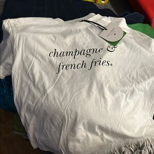 Kate Spade x Target champagne, and french fries, white tee